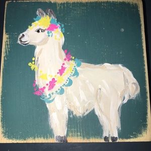 Wall Decor hand painted Llama one of a kind